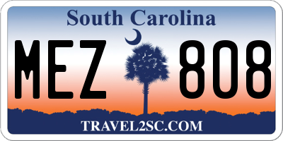 SC license plate MEZ808