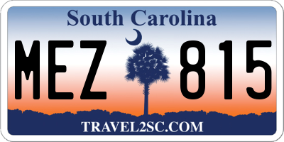 SC license plate MEZ815
