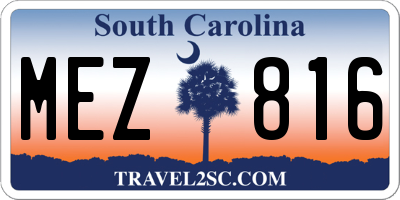 SC license plate MEZ816