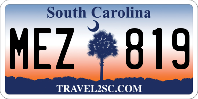 SC license plate MEZ819