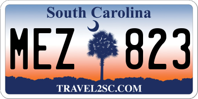 SC license plate MEZ823