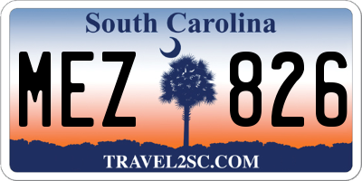 SC license plate MEZ826