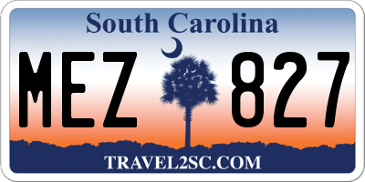 SC license plate MEZ827