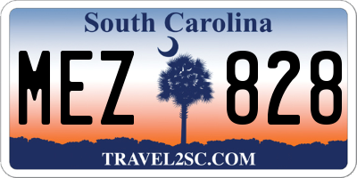 SC license plate MEZ828