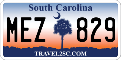 SC license plate MEZ829