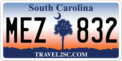 SC license plate MEZ832