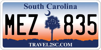 SC license plate MEZ835