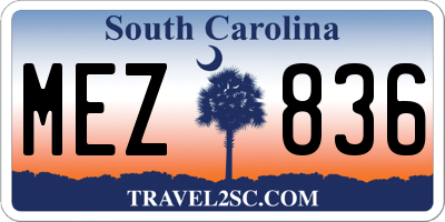 SC license plate MEZ836
