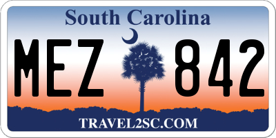 SC license plate MEZ842