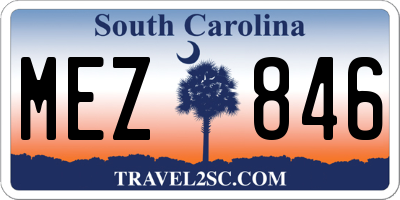 SC license plate MEZ846