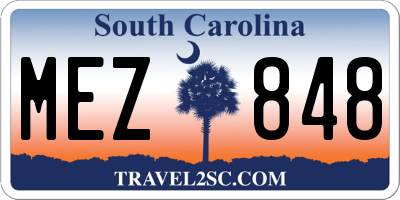 SC license plate MEZ848