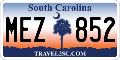 SC license plate MEZ852