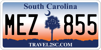 SC license plate MEZ855