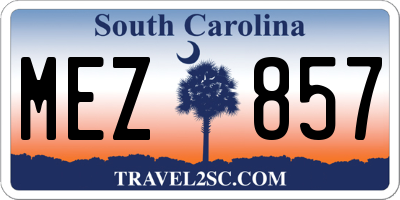 SC license plate MEZ857