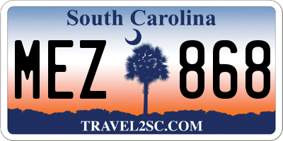 SC license plate MEZ868
