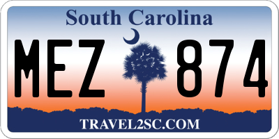 SC license plate MEZ874