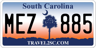 SC license plate MEZ885