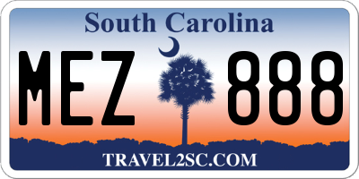 SC license plate MEZ888