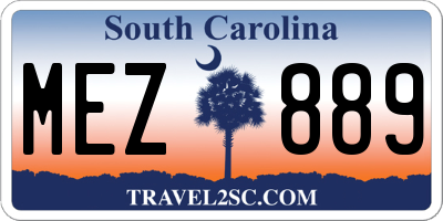 SC license plate MEZ889