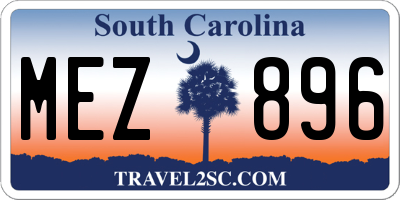 SC license plate MEZ896