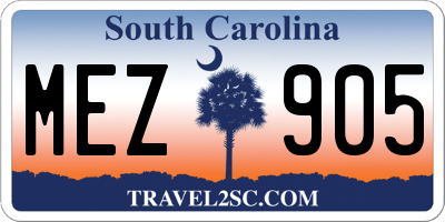 SC license plate MEZ905