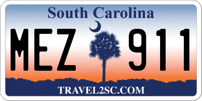 SC license plate MEZ911