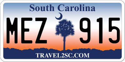 SC license plate MEZ915