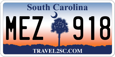 SC license plate MEZ918