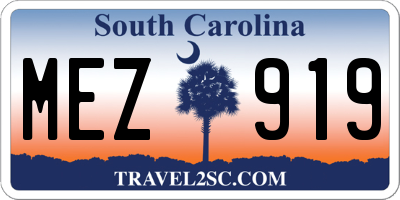 SC license plate MEZ919