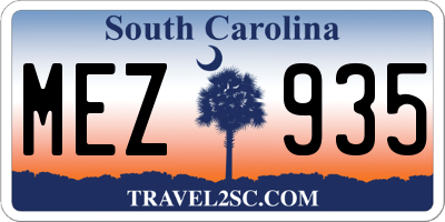 SC license plate MEZ935