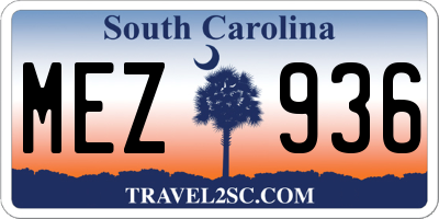 SC license plate MEZ936
