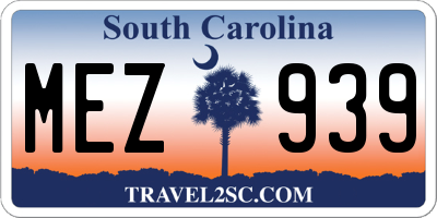 SC license plate MEZ939