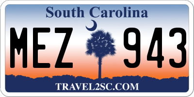 SC license plate MEZ943