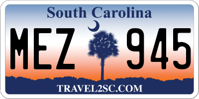 SC license plate MEZ945