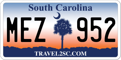 SC license plate MEZ952