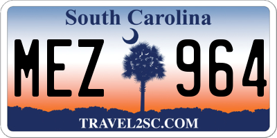 SC license plate MEZ964