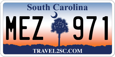 SC license plate MEZ971