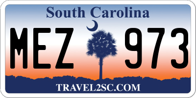 SC license plate MEZ973