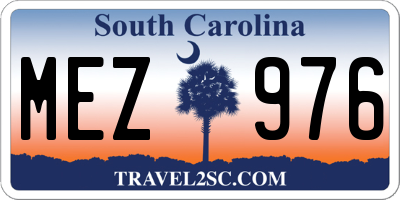 SC license plate MEZ976