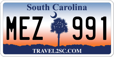 SC license plate MEZ991