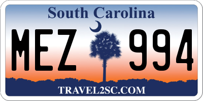 SC license plate MEZ994
