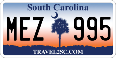 SC license plate MEZ995