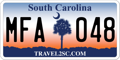 SC license plate MFA048