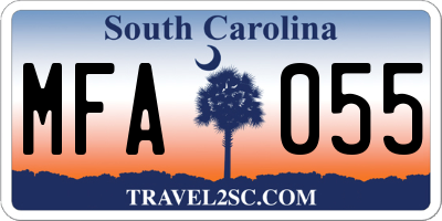 SC license plate MFA055