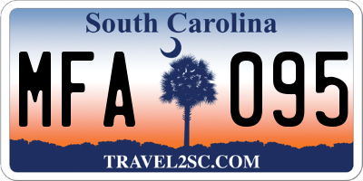 SC license plate MFA095
