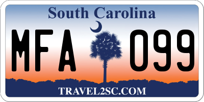 SC license plate MFA099