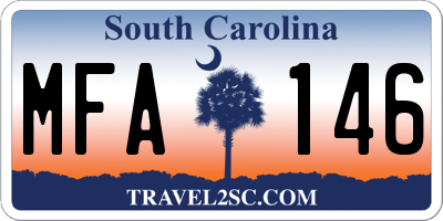 SC license plate MFA146