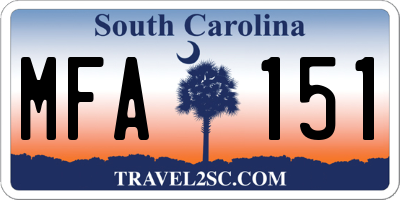 SC license plate MFA151