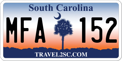 SC license plate MFA152