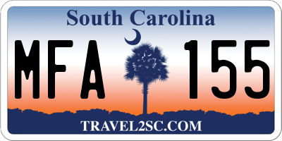 SC license plate MFA155